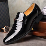 Aidase Social Shoe for Men Pointed Toe Office Patent Leather Bright Upper Dress Shoes Man Footwear Low Price Cheap Clearance Legitimate aidase-shop