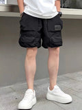 Aidase Short Pants for Men Loose Green Baggy Wide Mens Cargo Shorts Multi Pocket Comfortable Big and Tall Nylon Jorts Clothing Harajuku