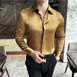 Aidase New Men's High Quality Stage Long-Sleeved Shirt, Men's Slim Fit Business Casual Shirt, Luxury Men Clothing M-4XL aidase-shop