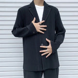 Aidase Korean Fashion Trend Pleated Suit Jacket Japanese Autumn Winter New Solid Color Retro High Street High-end Drape Casual Suit Men aidase-shop