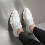 Aidase Men shoes lace up oxfords Luxury Casual White Leather Leisure Dress Shoes Comfort Handmade Trend Fashion wedding party Shoes aidase-shop