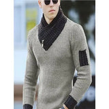 Aidase 2024 New Pullover American Men's Scarf Collar Sweater Knitted Sweater Long Sleeved Knitwear Men Women Spliced Sweater Jacket aidase-shop