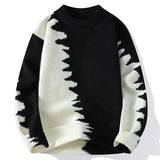 Aidase Dragon Graffiti Color Blocked Fashion Knitted Sweaters Men's Knitwear Warm Pullover High Quality Mens Casual Loose Male Jumpers aidase-shop