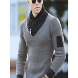 Aidase 2024 New Pullover American Men's Scarf Collar Sweater Knitted Sweater Long Sleeved Knitwear Men Women Spliced Sweater Jacket aidase-shop