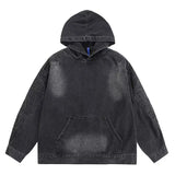 Aidase Denim Hooded Jacket Men Women Convex Turtle Shell Pattern Loose Casual Vintage Sweatshirt Coat Street Washed Denim Pullovers New aidase-shop