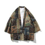 Aidase 2025 Summer Men Japanese Kimono Cardigan Men Samurai Costume Kimono Flower Pattern Shirt Yukata Outer Cover Cosplay Shirts