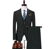 Aidase Jacket Vest Pants New Fashion Boutique Plaid Casual Office Business Men Suit Groom Wedding Dress Tuxedo 3 Pcs Blazers Set aidase-shop