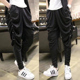 Aidase Men Spring Summer Rivet Harem Pants Punk Hip Hop Drop Crotch Baggy Pants Nightclub Stage Jogger Costume Men Casual Streetwear