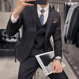 Aidase 6XL 7XL (Jackets+Vest+Pants) Male Korean Blazers Slim Check British Business Suit Men Three Piece Wedding Bridegroom Man Dress aidase-shop