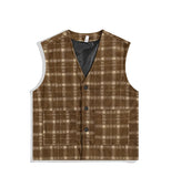 =Aidase Japanese Retro Corduroy Cardigan Sleeveless Jackets Waistcoat Men and Women Spring New Fashion Loose Casual Plaid Vest Tops aidase-shop