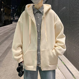 Men Women Autumn Loose Designer Sense Niche Couple Hooded Multiple Colour Unisex Pure Cotton Hooded Cardigan Sport Jacket 3XL aidase-shop