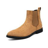 Chelsea Boots Men Boots Faux Suede Solid Color Classic Business Casual Versatile British Style Slip-On Fashion Ankle Boots aidase-shop