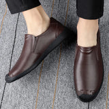 Aidase 2024 New Designer Cow Leather Shoes for Men Black Brown Spring Autumn Men's Dress Shoes Fashion Casual Solid Color Loafers Male aidase-shop