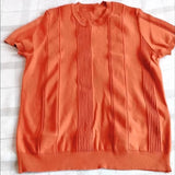 Aidase New Summer Men Knit Ice Silk T-shirts High Quality Solid Jacquard Stripe Short Sleeve O-neck Tee Tops Mens Thin Slim Fit T-Shirt aidase-shop
