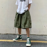 Aidase 2024 Summer Mens Cargo Shorts Loose Hip Hop Harajuku Straight Streetwear Bermuda Masculina aidase-shop