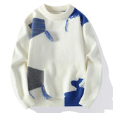 Aidase 2024 Patchwork Knitted Sweater Trend High Street Autumn Winter Warm Men's Tops Hip-hop Street Clothing Fishing Sports Pullover aidase-shop