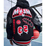 Aidase Bomber Jacket Men Women Flocking Hip Hop Loose Casual Patchwork Coat Unisex Embroidery High Street Varsity Baseball Outwear aidase-shop