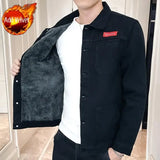 Aidase Winter Denim Jackets Man Black Plus Size Cowboy Coat for Men Warm Padded Elatic Cheap Price Stylish Trendy New in Rock Y2k aidase-shop