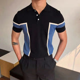 Aidase New Stripe Men Summer Shirt Hot White Print Knit Cotton Short Sleeve Tops Casual Daily Chic Luxury Tees Shirts Male Clothing aidase-shop