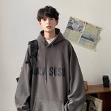 Letter Printed Hoodies Shirt Men Baggy Chic Muff Pockets Pullover Hoody Sweatshirt Streetwear Hip Hop Male Tops aidase-shop