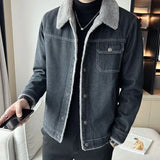 Aidase Coat for Men Plus Size Padded Warm Sherpa Winter 2024 Denim Jackets Man Gray Joker Low Price Worn of Fabric Casual Trendy aidase-shop