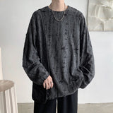 =Aidase Spring Summer Men Hole T Shirts Harajuku Hip Hop Long Sleeve Oversized Tshirts Male Korean Fashion Tee Tops Plus Size 3XL aidase-shop