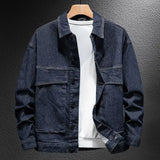 Aidase Male Jean Coats Cargo Biker Men's Denim Jacket Motorcycle Autumn Washed Fashion Low Price Korean Style High Quality Large Size aidase-shop