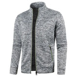 Autumn Winter Men's Zipper Knit Long Sleeves Thin Cashmere Fashion Top Sweater Coat aidase-shop