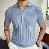 Aidase Men's Short-Sleeved Polo Shirt with Lapel Collar, Business Casual Style, Pure Color Sweater, New Fashionable Design, Plus Size aidase-shop