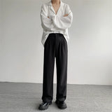 Aidase Khaki Black Suit Pants Men Fashion Social Men Dress Pants Korean Casual Loose Straight Pants Men Office Formal Trousers M-2XL aidase-shop