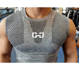 Aidase Men's Quick Dry Running Vest Fitness Tight Sleeveless Tops Gym Compression Tank Tops Workout Muscle Vest aidase-shop