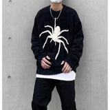 Aidase Spider Pattern Y2K Sweater Men Women Retro Oversized Knitted Jumpers Autumn Streetwear Harajuku Pullover Sweaters Street aidase-shop