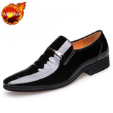 Aidase Social Shoe for Men Pointed Toe Office Patent Leather Bright Upper Dress Shoes Man Footwear Low Price Cheap Clearance Legitimate aidase-shop