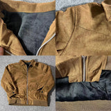 Elegant Solid Brown Coat Men's Spring Autumn High-end Loose Lapel Plush Top Winter New Zipper Short Jacket Vintage Streetwear aidase-shop