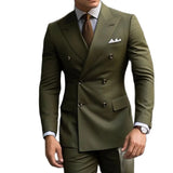 Aidase Formal Men's Suits Green Slim Fit High Quality Regular Length 2 Piece Jacket Pants Luxury Blazer Full Set Chic Costume Homme aidase-shop