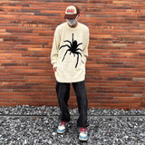 Aidase Spider Pattern Y2K Sweater Men Women Retro Oversized Knitted Jumpers Autumn Streetwear Harajuku Pullover Sweaters Street aidase-shop