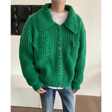 Aidase Winter Thick Cardigan Sweater Men Warm Fashion Short Sweater Coat Men Korean Loose Lapel Sweater Cardigan Men Jumper Clothes aidase-shop