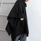 Aidase Men Dark Style Mid-Length Casual Hooded Cape Autumn And Winter Genderless Fashion Retro Loose Solid Color Shawl Cape Unisex aidase-shop