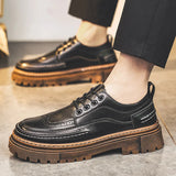 Aidase Brogues Men's Black Business Leather Shoes Man Loafers Comfortable Summer Sneakers Brand Moccasin Breathable Casual Shoes