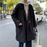 Aidase Autumn Winter Mid-length Windbreaker Men's Hong Kong Style Loose Large Size Over-the-knee Coat Korean Style Trendy Handsome Coat aidase-shop