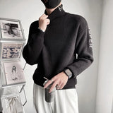 Aidase Man Clothes High Collar Knitted Sweaters for Men Pullovers Turtleneck White Letter Sale New in Best Selling Products 2024 Warm aidase-shop