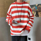 Aidase Winter Knitted Sweater Men Striped Sweaters O-Neck Pullover Male Harajuku Oversized Sweaters Women Couple Hop Jumper 2024 aidase-shop