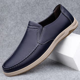 Aidase Shoes Men Slip-On Leather Shoes Casual Shoes Driving Moccasin Non-slip Loafers Men Bule Shoes Luxury Brand High Quality aidase-shop