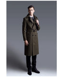 Autumn Winter Long Thick Warm Woolen Coat Men Double Breasted Luxury Elegant Chic England Style Wool Blends Overcoat aidase-shop