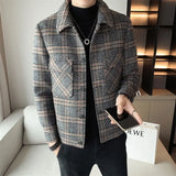 Aidase Male Coats Short Plaid Winter Sales of Men's Wool & Blends Jackets Clothing Fashion New in Vintage Aesthetic Harajuku Deals aidase-shop