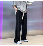 Aidase Summer Ice Silk Pants Men Fashion Oversized Wide Leg Pants Men Japanese Streetwear Hip Hop Loose Pleated Pants Men Trousers aidase-shop