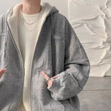 Autumn and Winter American Men and Women Cardigan Hooded Sweater Couple Loose Relaxed Fashion Personalized Top harajuku y2k aidase-shop
