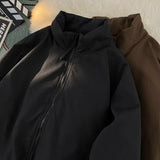 59.93Aidase Hip Hop High Street Trend Men and Women Retro Personality Stand up Collar Cotton Coat Thick Coat Couple Winter American Casual aidase-shop