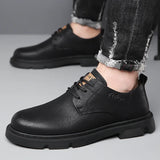 Aidase Cow Leather Autumn Platform Shoes for Men Fashion Casual New Designer Derby Shoes Male Low Top Work Ankle Boots Men aidase-shop