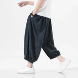 Spring Summer Men's Hip Hop Retro Haren Pants Japanese Trendy Casual Wild Large Size Harajuku Solid Color Jogger Casual Pants aidase-shop